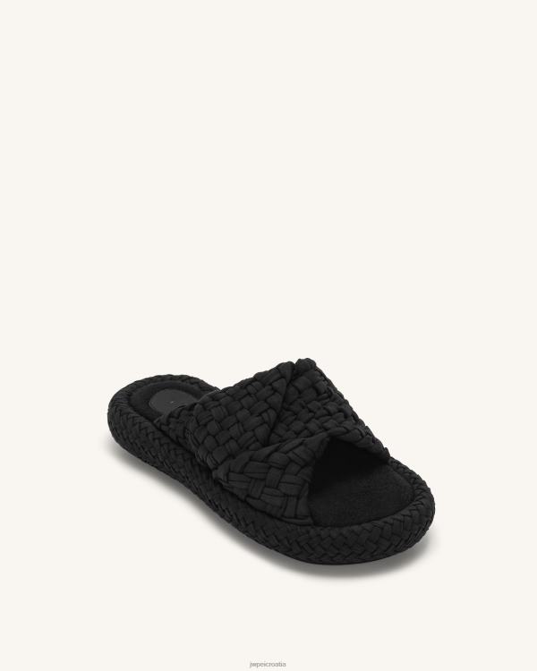 hr JW PEI lilah tkana sandala s platformom crno sandala T20BL341