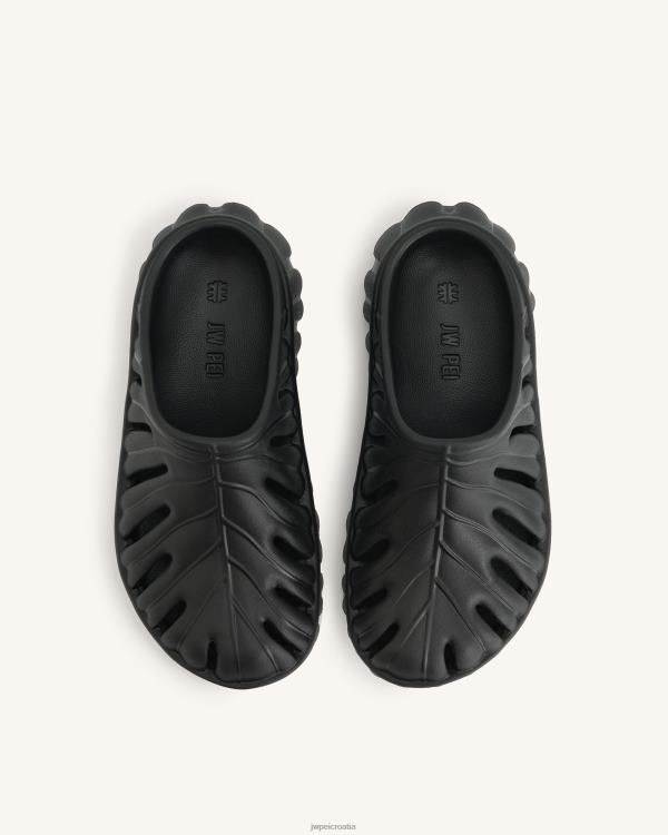 hr JW PEI tara leaf platform klompa crno sandala T20BL311