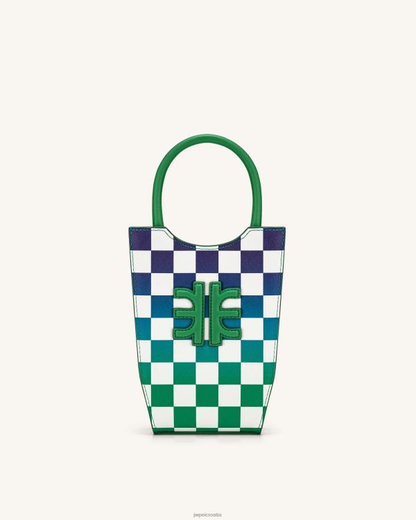 hr JW PEI torba za telefon fei gradient checkerboard travnato zelena i tamnoplava torba za telefon T20BL216