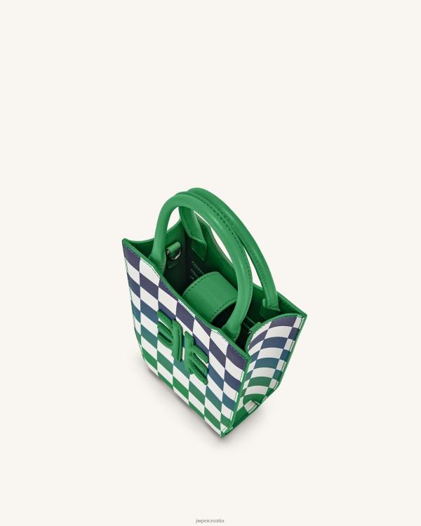 hr JW PEI torba za telefon fei gradient checkerboard travnato zelena i tamnoplava torba za telefon T20BL216