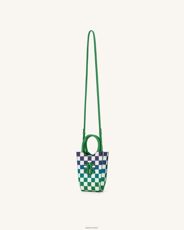 hr JW PEI torba za telefon fei gradient checkerboard travnato zelena i tamnoplava torba za telefon T20BL216