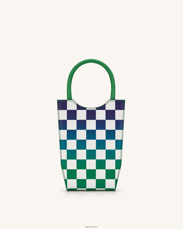 hr JW PEI torba za telefon fei gradient checkerboard travnato zelena i tamnoplava torba za telefon T20BL216